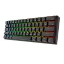 Klawiatura mechaniczna Royal Kludge RK61 RGB, brown switch (czarna) (QWERTY)