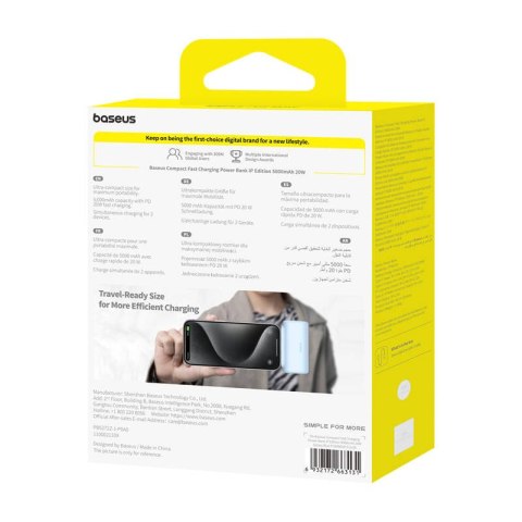Powerbank OS-Baseus Compact IP 5000mAh 20W (niebieski)