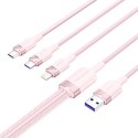 Kabel USB 2.0 A do 3w1 6A Vention CTRPG 1.5M (różowy)
