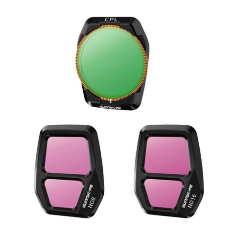 Regulowany filtr obiektywu Sunnylife A3S-FI925CPL, CPL+ND8+ND16 do AIR 3S 3szt