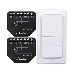 Zestaw 2 Sterowników do żaluzji / zasłon WiFi Shelly Shutter + BLU RC Button 4