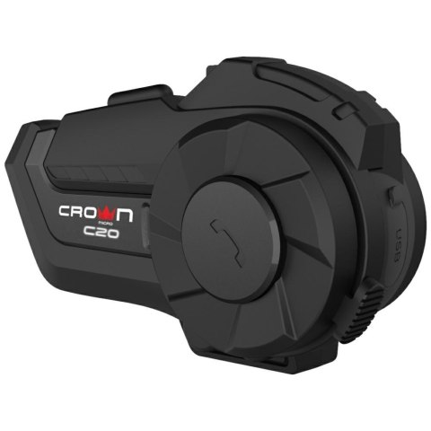 Interkom motocyklowy Crown C20 Bluetooth 5.1 czarny