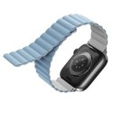 UNIQ pasek Revix Apple Watch Series 4/5/6/7/SE 40/41mm. Reversible Magnetic biały-niebieski/white-blue