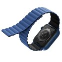 UNIQ pasek Revix Apple Watch Series 4/5/6/7/SE 44/45mm. Reversible Magnetic czarny-niebieski/black-blue
