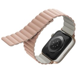 UNIQ pasek Revix Apple Watch Series 4/5/6/7/SE 44/45mm. Reversible Magnetic różowy-beżowy/pink-beige