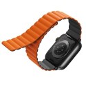 UNIQ pasek Revix Apple Watch Series 4/5/6/7/SE 44/45mm. Reversible Magnetic szary-pomarańczowy/grey-orange