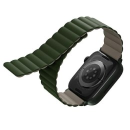UNIQ pasek Revix Apple Watch Series 4/5/6/7/SE 44/45mm. Reversible Magnetic zielony-ciemnoszary/green-taupe