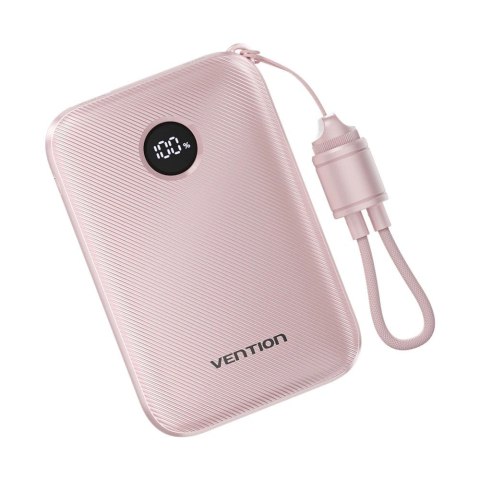 Powerbank Vention 10000mAh 2 x USB-C 1x USB-A z wyświetlaczem 22,5W różowy