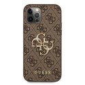 Guess GUHCP12M4GMGBR iPhone 12/12 Pro 6,1" brązowy/brown hardcase 4G Big Metal Logo