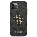 Guess GUHCP12M4GMGGR iPhone 12/12 Pro 6,1" szary/grey hardcase 4G Big Metal Logo