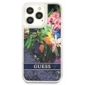 Guess GUHCP13LLFLSB iPhone 13 Pro / 13 6,1" niebieski/blue hardcase Flower Liquid Glitter