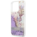Guess GUHCP13LLFLSU iPhone 13 Pro / 13 6,1" fioletowy/purple hardcase Flower Liquid Glitter