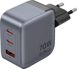 Ładowarka Vention 70W GaN PD 1x USB-A 2x USB-C czarna