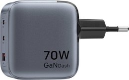 Ładowarka Vention 70W GaN PD 1x USB-A 2x USB-C czarna