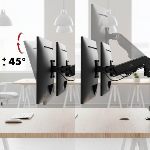 MACLEAN UCHWYT NA 2 MONITORY,SPRĘŻYNA GAZOWA, 17"-32", 2-10KG, CZARNY MC-136
