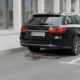 Blokada parkingowa składana zapora 50 cm na klucz z odblaskowymi pasami