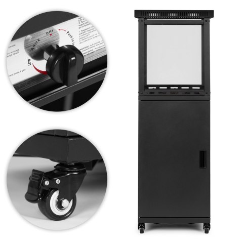 Ogrzewacz gazowy promiennik grzejnik 13 kW szklany na ogród patio reduktor kamienie wulkaniczne pokrowiec MultiGarden