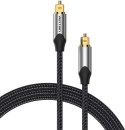 Kabel audio optyczny Vention w oplocie z aluminiowym złączem 5m szary