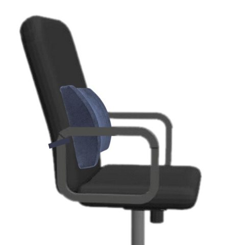 Podparcie lędźwiowe, uniwersalny, ergonomiczna, niebieska, pianka z efektem pamięci