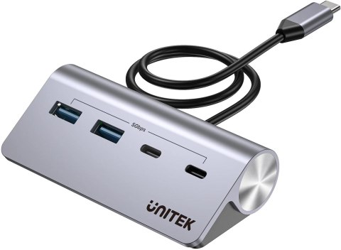 Unitek Hub alumininiowy USB-A/USB-C z 4 portami 5Gbps