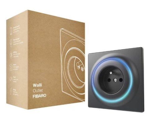 Inteligentne gniazdko FIBARO Walli Outlet Type E, antracyt (FGWOE-011-8)