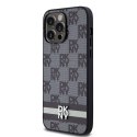 DKNY DKHCP14XPCPTSSK iPhone 14 Pro Max6.7" czarny/black hardcase Leather Checkered Mono Pattern & Printed Stripes