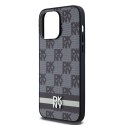 DKNY DKHCP14XPCPTSSK iPhone 14 Pro Max6.7" czarny/black hardcase Leather Checkered Mono Pattern & Printed Stripes
