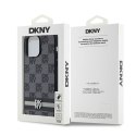 DKNY DKHCP14XPCPTSSK iPhone 14 Pro Max6.7" czarny/black hardcase Leather Checkered Mono Pattern & Printed Stripes