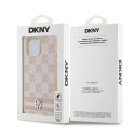 DKNY DKHCP14XPCPTSSP iPhone 14 Pro Max6.7" różowy/pink hardcase Leather Checkered Mono Pattern & Printed Stripes