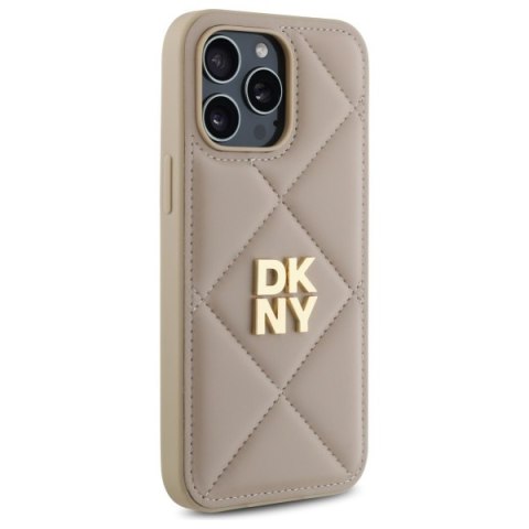 DKNY DKHCP14XPQDSLE iPhone 14 Pro Max 6.7" beżowy/beige Quilted Stack Logo