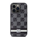 DKNY DKHCP14LPCPTSSK iPhone 14 Pro6.1" czarny/black hardcase Leather Checkered Mono Pattern & Printed Stripes