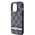 DKNY DKHCP14LPCPTSSK iPhone 14 Pro6.1" czarny/black hardcase Leather Checkered Mono Pattern & Printed Stripes