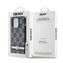 DKNY DKHCP14LPCPTSSK iPhone 14 Pro6.1" czarny/black hardcase Leather Checkered Mono Pattern & Printed Stripes