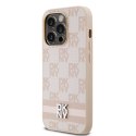 DKNY DKHCP14LPCPTSSP iPhone 14 Pro6.1" różowy/pink hardcase Leather Checkered Mono Pattern & Printed Stripes