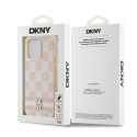 DKNY DKHCP14LPCPTSSP iPhone 14 Pro6.1" różowy/pink hardcase Leather Checkered Mono Pattern & Printed Stripes