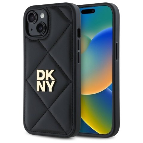 DKNY DKHCP14SPQDSLK iPhone 14 6.1" czarny/black Quilted Stack Logo