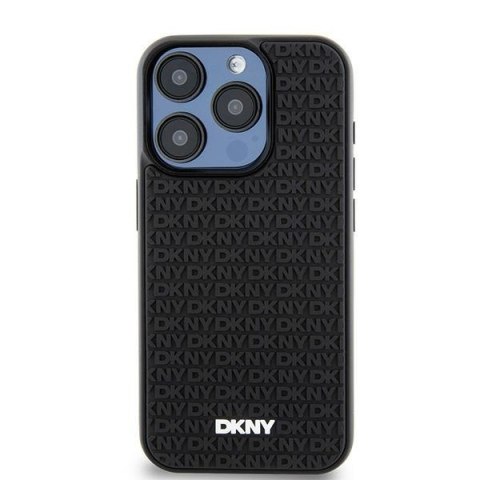 DKNY DKHCP15L3DRPWK iPhone 15 Pro6.1" czarny/black hardcase 3D Rubber Repeat Pattern