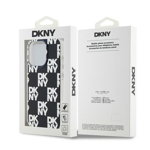 DKNY DKHCP15LHDLCEK iPhone 15 Pro6.1" czarny/black hardcase IML Checkered Mono Pattern