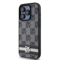 DKNY DKHCP15LPCPTSSK iPhone 15 Pro6.1" czarny/black hardcase Leather Checkered Mono Pattern & Printed Stripes