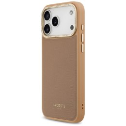Etui Lacoste Champs Elysees Gold Logo MagSafe do iPhone 17 Pro Max różowy