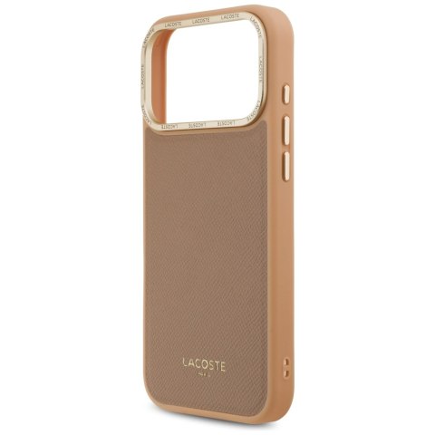 Etui Lacoste Champs Elysees Gold Logo MagSafe do iPhone 17 Pro Max różowy