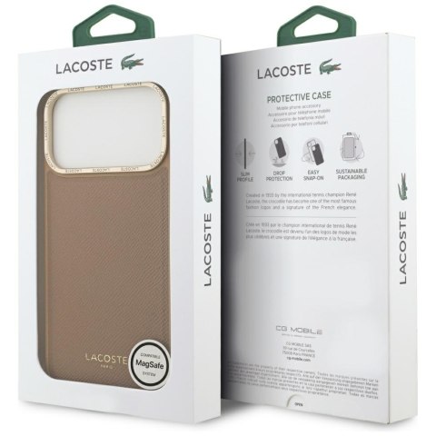Etui Lacoste Champs Elysees Gold Logo MagSafe do iPhone 17 Pro Max różowy
