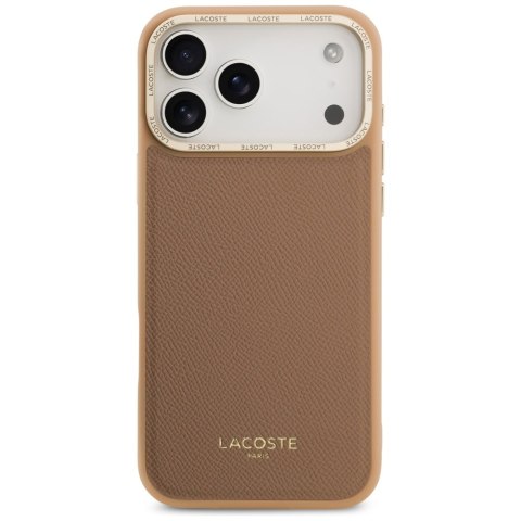 Etui Lacoste Champs Elysees Gold Logo MagSafe do iPhone 17 Pro różowy