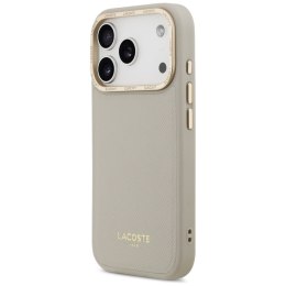 Etui Lacoste Champs Elysees Gold Logo MagSafe do iPhone 17 Pro taupe