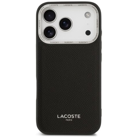 Etui Lacoste Champs Elysees Silver Logo MagSafe do iPhone 17 Pro czarny