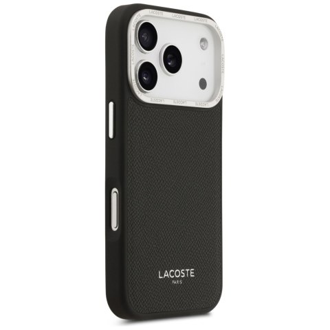 Etui Lacoste Champs Elysees Silver Logo MagSafe do iPhone 17 Pro czarny