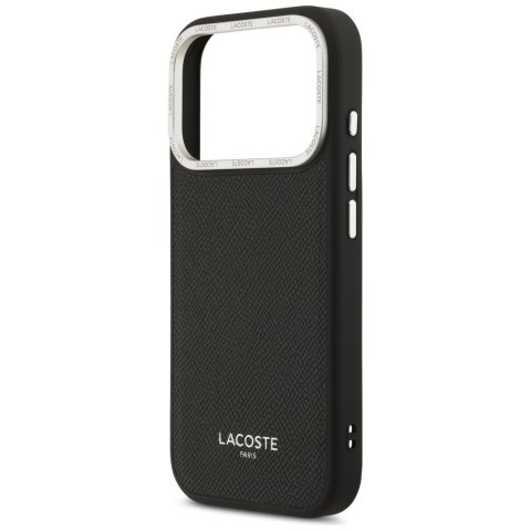 Etui Lacoste Champs Elysees Silver Logo MagSafe do iPhone 17 Pro czarny