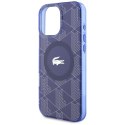 Etui Lacoste HC IML Monogram Silver Croc Logo do iPhone 16 Pro MagSafe granatowy