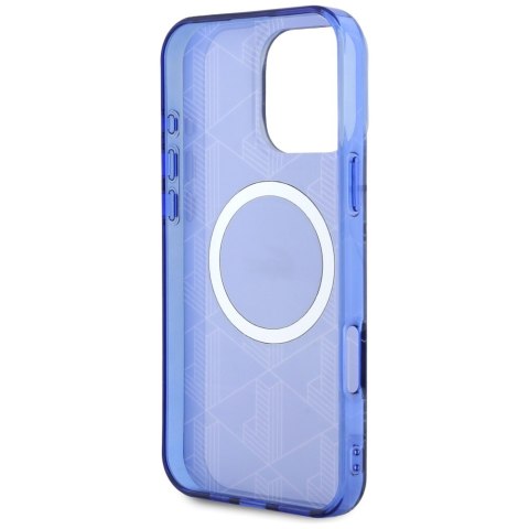 Etui Lacoste HC IML Monogram Silver Croc Logo do iPhone 16 Pro MagSafe granatowy