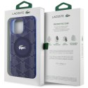 Etui Lacoste HC IML Monogram Silver Croc Logo do iPhone 16 Pro MagSafe granatowy